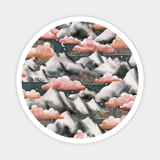 Twilight Rain in the Mountains Magnet by micklyn